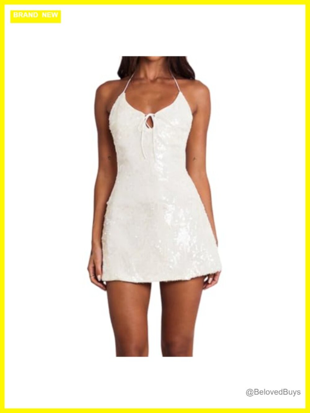 Sparkly Sequin Halter Mini Dress Glitter Bodycon Party Cocktail Night Out